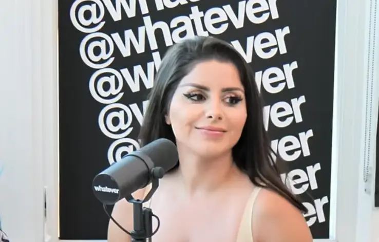 Whatever podcast girl Jazmen Jafar at the set of Whatever Podcast